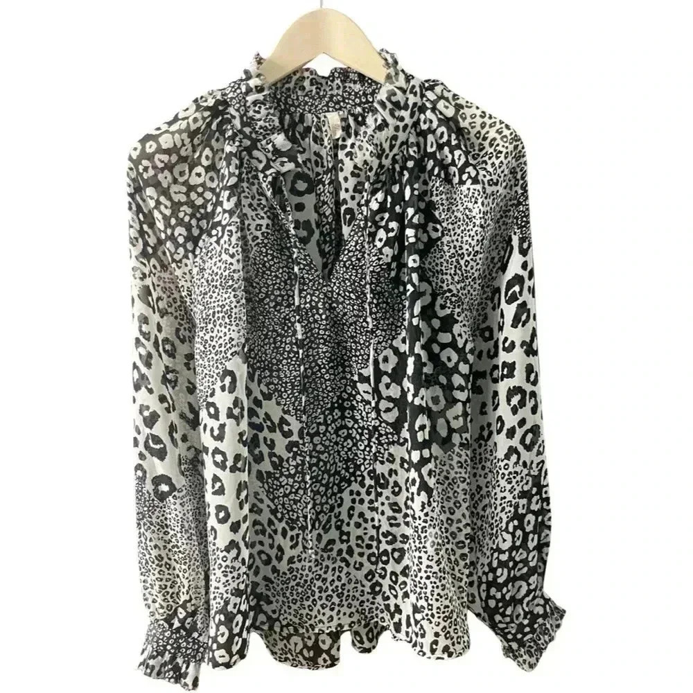Elam Cheetah print shear top